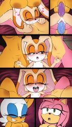 age_difference amy_rose bat_girl bunny_girl comic cream’s_sleepover_(comic) cream_the_rabbit dildo fingering flat_chest furry furry_female furry_only goth_reaper large_breasts rouge_the_bat sega sleepover sonic_(series) sonic_the_hedgehog_(series) threesome wings yuri