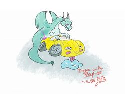 car_fucking dragon dragons_having_sex_with_cars female living_machine scalie strap-on