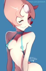 1girls ass breasts cartoon_network female gem_(species) ineffective_clothing nipples pearl_(steven_universe) pinkisch sling_bikini steven_universe thong