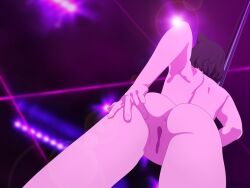 anus ass ass_focus black_hair blake_belladonna cat_ears cat_girl catgirl completely_nude hand_on_ass necromalock neon_lights night_club nude nude_female pov pussy rwby spreading_ass strip_club stripper_pole tagme