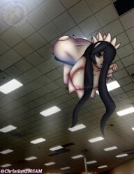 black_hair breasts breasts_out christian2005am edit filia_(skullgirls) ghost ghost_girl large_breasts large_penis scary skullgirls terror the_tv_that_the_ring_girl_would_break_her_neck_from thick_ass thick_thighs tv white_shirt yamamura_sadako