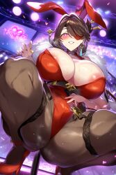 1girls ai_generated areolae beidou_(genshin_impact) big_breasts big_thighs blush breasts bunny_ears bunny_girl bunnysuit busty curvy eyepatch female genshin_impact gigantic_breasts gigantic_thighs high_heels huge_breasts huge_thighs large_breasts large_thighs massive_breasts massive_thighs squatting sweat taf4_novelai thick_thighs thighs voluptuous wide_thighs