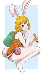 1girls bare_arms bare_legs bare_shoulders bare_thighs big_breasts blonde_hair bunny_ears bunny_girl bunny_tail carrot carrot_(one_piece) clothed clothing color female female_focus female_only hi_res hiyozuki large_breasts looking_at_viewer one_piece orange_eyes panties shirt short_hair shounen_jump solo solo_female tagme thick_thighs