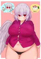 bbw belly_overhang big_belly big_female black_panties blush chubby chubby_female embarrassed fat fat_female fat_fetish fat_girl fat_woman fatty large_female overweight overweight_female panties plump pork_chop sagume_kishin thick_thighs touhou tubby weight_conscious weight_gain