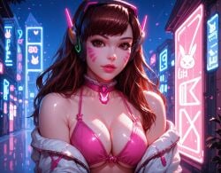 ai_generated cute d.va female female_only game girl hoeyuga overwatch overwatch_2 sexy