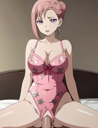 1girls ai_generated anime bondage cowgirl_position kaguya-sama_wa_kokurasetai_~tensai-tachi_no_renai_zunousen~ koyasu_tsubame large_breasts lingerie ranwai sex stable_diffusion