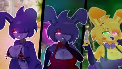 3d 3girls bikini bonfie bonfie_(cryptia) bonnie_(cally3d) bonnie_(fnaf) breasts fap_nights_team females females_only five_nights_at_freddy's fredina's_nightclub spring_bonnie spring_bonnie_(fnaf) springbonnie_(cally3d) tagme