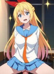 ai_generated anime bondage classroom cowgirl_position kirisaki_chitoge large_breasts nisekoi ranwai sex stable_diffusion