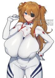 1girls 2024 artist_request asuka_langley_sohryu bodysuit breasts cleavage eyepatch female huge_breasts human light-skinned_female light_skin long_hair misosiru_is_hot neon_genesis_evangelion orange_hair pilot_suit plugsuit rebuild_of_evangelion skin_tight tagme