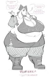 1girls 2d anthro chubby chubby_female english_text fat female fishnets furry furry_female goat goth huge_breasts humanoid hypnosis milf moessins monster monster_girl personality_change smoking solo talking text toriel undertale undertale_(series)