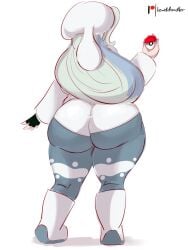 alternate_version_available ass ass_focus back_view big_ass female female_only fully_clothed human human_only lewddoodler long_hair mature_female mature_woman melony_(pokemon) milf pokemon pokemon_ss sketch solo solo_female thick_ass thick_thighs white_hair