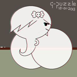 1girls 2013 9-puzzle breast_expansion breasts carrie_krueger cartoon_network female female_focus female_only from_behind ghost huge_breasts looking_at_viewer the_amazing_world_of_gumball