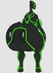 2020 2020s 2024 alien alien_girl alien_humanoid ass ass_focus ass_press background ben_10 big_ass big_butt black_ass black_body black_butt breasts butt_press cartoon_network galvanic_mechamorph girl green_body green_breasts green_highlights grey_background huge_ass huge_butt looking_at_viewer looking_back low_res lowres no_face plamzdoom plump plump_ass shiny_ass shiny_butt simple_background thick_hips thick_thighs wide_ass wide_hips