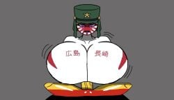 1boy 1girls big_breasts countryhumans countryhumans_girl crudedraws edit germany_(countryhumans) huge_breasts japanese_empire_(countryhumans) massive_breasts military_uniform paizuri repost titfuck