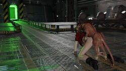 3d aerith_gainsborough all_fours bestiality blender_(software) breasts brown_hair canine female feral_on_female final_fantasy final_fantasy_vii final_fantasy_vii_remake green_eyes interspecies long_hair red_xiii zecchi99 zoophilia