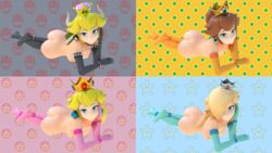 3d 4girls ass blender bowsette crown earrings female female_only frististains genderswap gloves jewelry looking_at_viewer mario_(series) new_super_mario_bros._u_deluxe nintendo nude princess_daisy princess_peach princess_rosalina socks solo super_mario_bros. super_mario_galaxy thighhighs