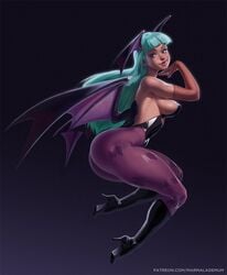 1girls ass big_ass big_breasts breasts clothing darkstalkers elbow_gloves female female_only high_heels large_breasts looking_at_viewer looking_back marmalademum morrigan_aensland solo succubus thick_thighs