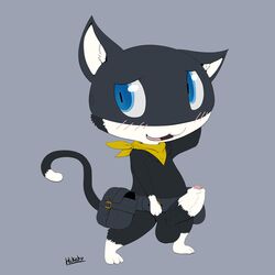 azil31 balls bandana blue_eyes blush feline male_only morgana_(persona) penis