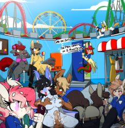 amusement_park amusement_ride animal_genitalia animal_penis anthro anus ass balls bbsartboutique blood_moon_(character) blush bodily_fluids breast_grab breasts casual_bukkake cellphone clothed clothing cum cum_drip cum_in_mouth cum_in_pussy cum_inside cum_on_face cum_on_leg dock dripping earth_pony equid equine equine_penis erection fan_characters fellatio female genital_fluids genitals green_room group group_sex gynomorph hand_on_breast hasbro horn horse intersex intersex/female male mammal mocha_glaze my_little_pony nipples open_mouth oral orgy partially_clothed pegasus penile penis phone pony public pussy sex straight unicorn voyeur wings