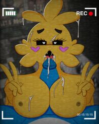 breasts cum cum_on_breasts erection female five_nights_at_freddy's five_nights_at_freddy's_2 male male/female outercourse paizuri sex tagme toy_bonnie_(fnaf) toy_chica_(fnaf) toynnies