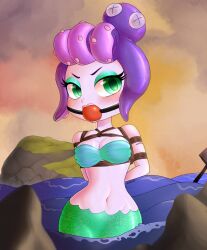 bondage cala_maria cuphead_(game) negieggy purple_hair purple_skin