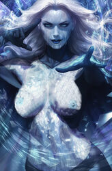 artgerm belly belly_button blonde_hair breasts breasts_out diamond emma_frost marvel marvel_comics navel nipples ray_figures telepath topless topless_female white_queen x-men