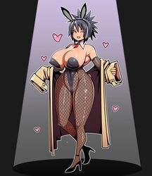 big_breasts bunny_ears bunny_girl bunnysuit clothed_female female female_focus female_only long_hair mitarashi_anko naruto new_(artist) solo solo_female solo_focus