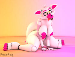 3d 3d_(artwork) big_ass big_breasts five_nights_at_freddy's foxypog funtime_foxy_(fnaf) funtime_foxy_(fnafsl) looking_at_viewer sitting tail tongue_out yellow_eyes