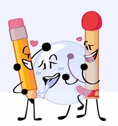 3girls animate_inanimate battle_for_dream_island bubble_(bfdi) cunnilingus dildo female group group_sex match_(bfdi) no_humans object_shows oral pencil_(bfdi) sex sex_toy strapon threesome vaginal_penetration