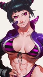 big_breasts female female_focus female_only ibuo juri_han solo solo_female solo_focus street_fighter white_background