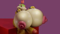 1boy 3d anthro areolae balls blender_(software) bowser_jr. breasts erect_nipples erection furry futanari hyper hyper_breasts hyper_penis illis mario_(series) nintendo nipples nude penis pink_nipples realistic