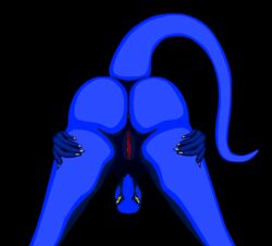 animal_humanoid anthro anus ass blue_body bubble_butt claws dragon dragon_humanoid fan_character female genitals hi_res humanoid humanoid_genitalia humanoid_hands lizard looking_at_viewer looking_through looking_through_legs lua presenting presenting_anus presenting_pussy pussy reptile scalie seductive_look seductive_smile self sharp_claws simple_background smile smooth_skin snout solo western_dragon wide_stance wildtail_(artist)