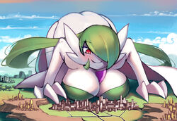 1girls big_breasts breasts cleavage female female_only gardevoir gareit0 giantess nintendo pokemon pokemon_(species) sex solo_female