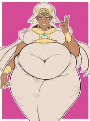 1girls bbw big_belly black_hair blue_eyes blush breasts brown_hair capelet chubby cloak dark-skinned_female dark_skin egyptian egyptian_female fat female hips hood isis_ishtar jewelry kafekafei long_hair obese overweight overweight_female surprised sweat tagme thick_thighs tight_clothing yu-gi-oh! yu-gi-oh!_duel_monsters