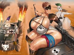 3girls breasts cleavage female female_only huge_breasts mad_max thick_thighs toroboro wide_hips