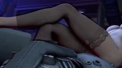 1boy 1girls 3d alien animated bioware black_legwear bouncing commander_shepard femshep green_eyes interspecies lingerie male mass_effect mass_effect_3 mp4 music nervaanims normandy_sr-2 panties red_hair riding sound video volus white_skin