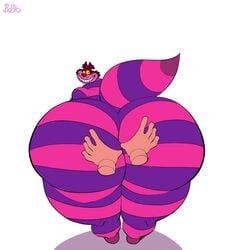 1:1 alice_in_wonderland alice_in_wonderland_(1951_film) animated anthro ass big_butt bobthetanuki cheshire_cat_(disney) disembodied_hand disney domestic_cat felid feline felis fur huge_butt large_ass male male_only mammal overweight overweight_anthro overweight_male portal purple_body purple_fur short_playtime what wonderland