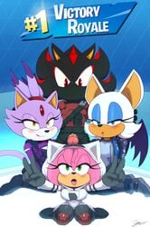 1boy 3girls amy_rose bigdon1992 blaze_the_cat breasts cock_worship cosplay crossover crossover_cosplay dark_vertex double_helix_(fortnite) epic_games female fortnite lynx_(fortnite) male neo_versa_(fortnite) penis reflex_(fortnite) rouge_the_bat sega shadow_the_hedgehog shortstack sonic_(series) sonic_the_hedgehog_(series) tongue tongue_out