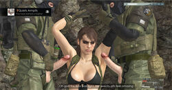 1girls 2boys 3d achievement_unlocked angry armpit_sex armpits balaclava big_penis bra dialogue english_text female female_focus game_ui konami male metal_gear metal_gear_solid metal_gear_solid_v penis playstation quiet_(metal_gear) source_filmmaker tagme trophy_unlocked yourenotsam