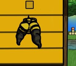 1girls anthro anthro_only anthrofied ass back_view bee bee_(minecraft) bee_girl bee_humanoid butt female female_only humanoid legwear microsoft minecraft mojang pussy rear_view solo spfoster stuck vagina xbox_game_studios