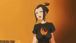 1girls 2d 2d_animation alternate_breast_size animated areolae avatar_the_last_airbender azula big_breasts bouncing_breasts breasts clothing crown erect_nipples erect_nipples_under_clothes female female_only fire_nation flou implied_sex large_breasts lipstick looking_at_viewer nickelodeon nipples nipples_visible_through_clothing no_bra no_sound orange_background pounding princess shorter_than_10_seconds shorter_than_30_seconds solo topknot tshirt video yellow_eyes