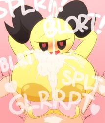 annabee_(woebeeme) antennae_(anatomy) anthro areola arthropod bee big_breasts black_eyes blush bodily_fluids breast_play breasts cum cum_between_breasts cum_on_breasts cumshot duo ejaculation english_text female first_person_view genital_fluids heart_pupils hi_res huge_breasts hymenopteran insects k-10 looking_at_viewer male male/female male_pov non-mammal_breasts onomatopoeia sex sound_effects text titjob yellow_areola yellow_body