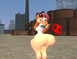 big_ass_(female) big_booty big_butt_(female) bubble_ass_(female) bubble_butt_(female) kaibernation meggy_spletzer red_panties smg4 throwing_panties