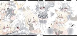 2025 absurd_res anal animal_humanoid anus ass balls blonde_hair blue_eyes blush bottomwear bow_tie breasts brown_ear_tips bulge canid canid_humanoid canine canine_humanoid censor_bar censored clothed clothing colored deflation detailed_bulge dipstick_ears duo_focus ear_markings ellipsis erection ezo_red_fox_(kemono_friends) female fox_humanoid front_view fur futanari gender_transformation genital_outline genitals gloves grey_body grey_fur grey_hair grey_wolf_(kemono_friends) group gynomorph gynomorph/gynomorph hair half-closed_eyes handjob handwear heterochromia hi_res highlights_(coloring) human_to_anthro humanoid humanoid_on_humanoid inanimate_transformation ineffective_censorship intersex intersex/intersex kemono_friends legwear licking licking_lips licking_own_lips looking_down_at_self looking_pleasured male mammal mammal_humanoid motion_lines mtf_transformation multicolored_ears mxl narrowed_eyes necktie open_mouth open_smile panties pattern_clothing penile penis penis_outline plaid plaid_clothing pupils sex side_view simple_background sitting sitting_on_ground skirt slit_pupils smile species_transformation spread_legs spreading standing steam stockings suit_transformation teeth three-quarter_view tongue tongue_out transformation underwear white_background white_body white_fur white_hair white_highlights wolf_humanoid yellow_eyes