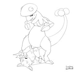 1boy 1girls 2018 arch_position belly breloom chiropteran cum dated duo furry hi_res interspecies longlevy macropod mammal monochrome nintendo nude original_character penetration penis pokémon_(species) pokemon pokemon_rse pussy sex signature simple_background size_difference sketch smaller_female text tongue tongue_out vaginal_penetration video_games watermark white_background