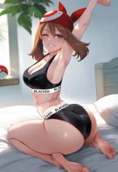 ai_generated blacked blacked_clothing cock_hungry female male may_(pokemon) penis pokemon samsara_ai sluts