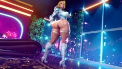 1girls ass ass_grab ass_support blonde_hair blue_eyes boots breasts busty choker clothing curvaceous earrings emma_frost female female_only fishnet_thighhighs fishnets footwear forehead from_behind gloves grabbing_own_ass hand_on_hip hand_on_own_ass high_heel_boots high_heels hoop_earrings huge_ass huge_breasts jewelry knee_boots large_ass large_breasts legwear leotard lips looking_at_viewer looking_back makeup marvel_rivals neon_lights nillin_(artist) shiny_skin shoes short_hair skindentation smile solo standing stiletto_heels thick_thighs thighhighs thighs voluptuous white_leotard wide_hips