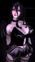 1girls 3d 4k albedo_(overlord) big_breasts blacked breasts breasts_bigger_than_head crashbanditkut erect_nipples eyeshadow female female_focus fishnets garter_belt hair hi_res high_resolution highres light-skinned_female light_skin lips lipstick long_hair looking_at_viewer makeup navel navel_piercing nipples overlord_(maruyama) piercing qos qos_tattoo queen_of_spades queen_of_spades_symbol queen_of_spades_tattoo red_lipstick skirt solo spade_tattoo virt-a-mate virtamate voluptuous voluptuous_female wings