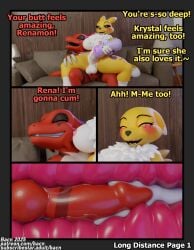 2025 3d_(artwork) anal anal_sex animal_genitalia anthro bacn balls bandai_namco big_breasts bodily_fluids breasts canid canine claws comic cum cum_in_ass cum_inside detailed_background dialogue digimon digimon_(species) digital_media_(artwork) duo english_text erection fox furniture futanari genital_fluids genitals guilmon guilmon_(bacn) gynomorph gynomorph/male happy happy_sex hi_res huge_breasts internal internal_anal intersex intersex/male knot knotted_penis knotting male male_penetrating mammal nipples nude open_mouth penetrable_sex_toy penetration penile penile_penetration penis penis_in_ass renamon renamon_(bacn) scalie sex sex_toy smile sofa sofa_sex tail text white_body yellow_body