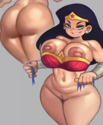 big_breasts dc dc_comics diana_prince huge_breasts kelvin_hiu muscular muscular_female seductive_smile wonder_woman wonder_woman_(series)